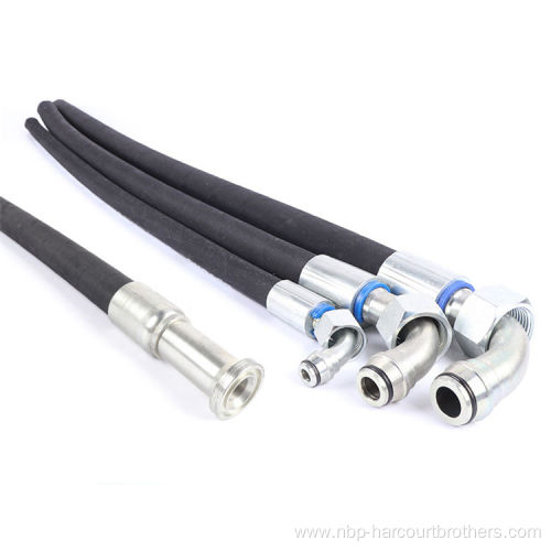 Sae 100r2 Wire Braided Hydraulic Rubber Hose And Connections